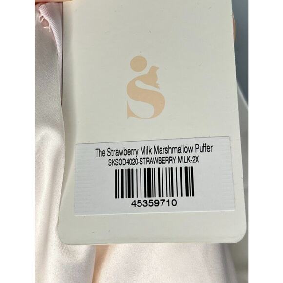 SELKIE Sz 2x Silk Strawberry Milk Marshmallow Puffer Coat Jacket NWT - Picture 4 of 14